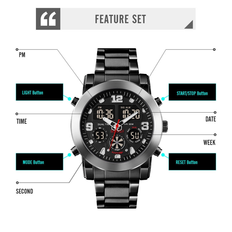 skmei-1642-three-time-display-luminous-electronic-watch-support-alarm-clocksilver
