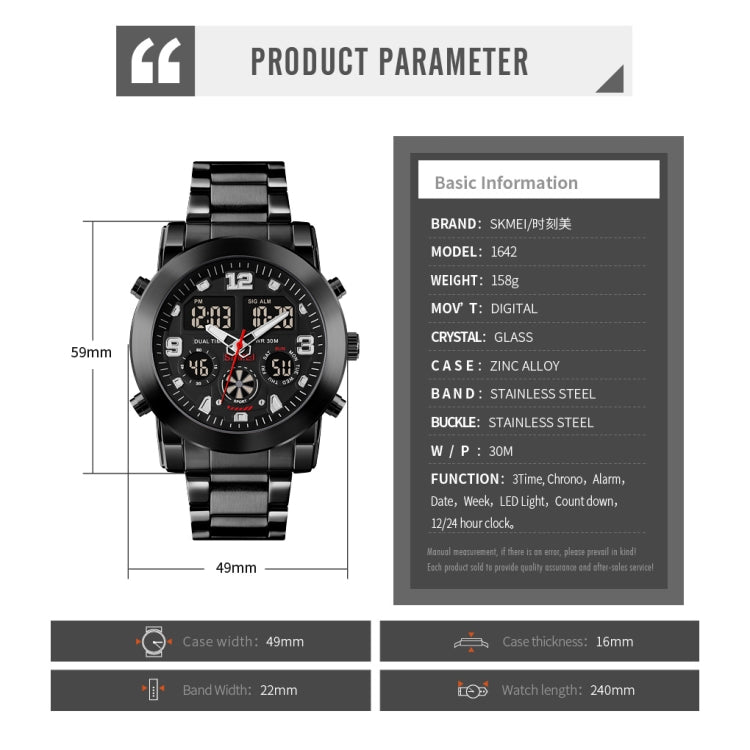skmei-1642-three-time-display-luminous-electronic-watch-support-alarm-clocksilver