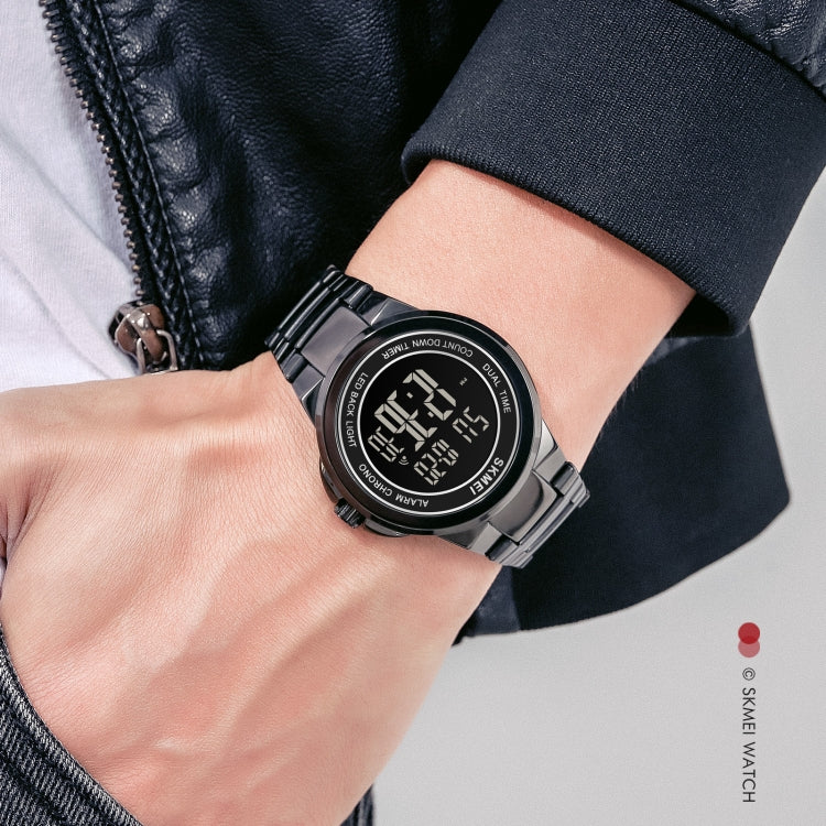 skmei-1712-dual-time-led-digital-display-luminous-stainless-steel-strap-electronic-watchgold-and-white