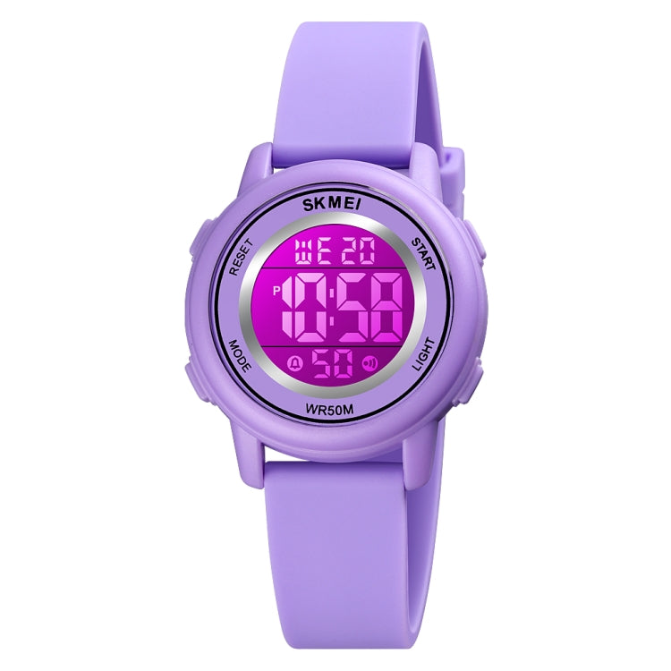 skmei-1721-triplicate-round-dial-led-digital-display-luminous-silicone-strap-electronic-watchpurple