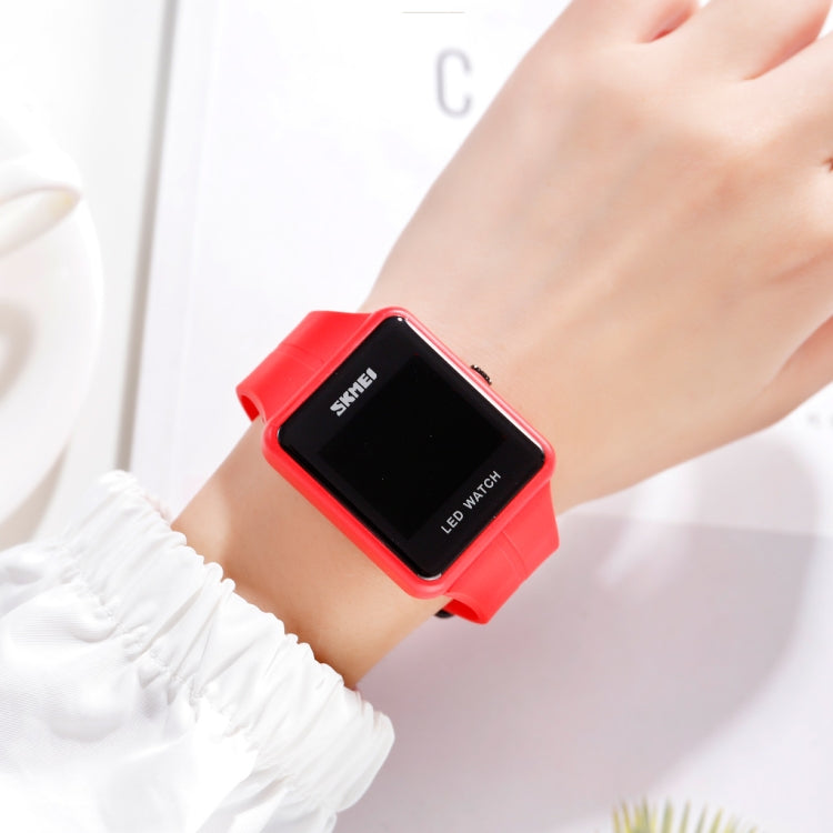 skmei-1541-fashion-led-watch-square-couple-model-waterproof-electronic-watch-silicone-watchred