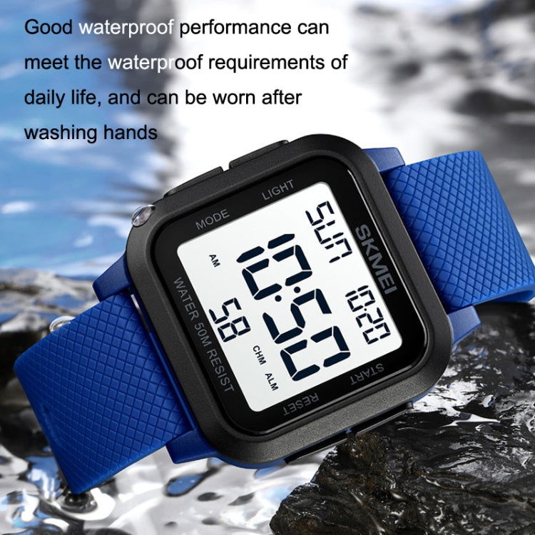 SKMEI 1894 Square Sports Waterproof Student Simple Multifunctional Luminous Watch(Army Green White Machine)