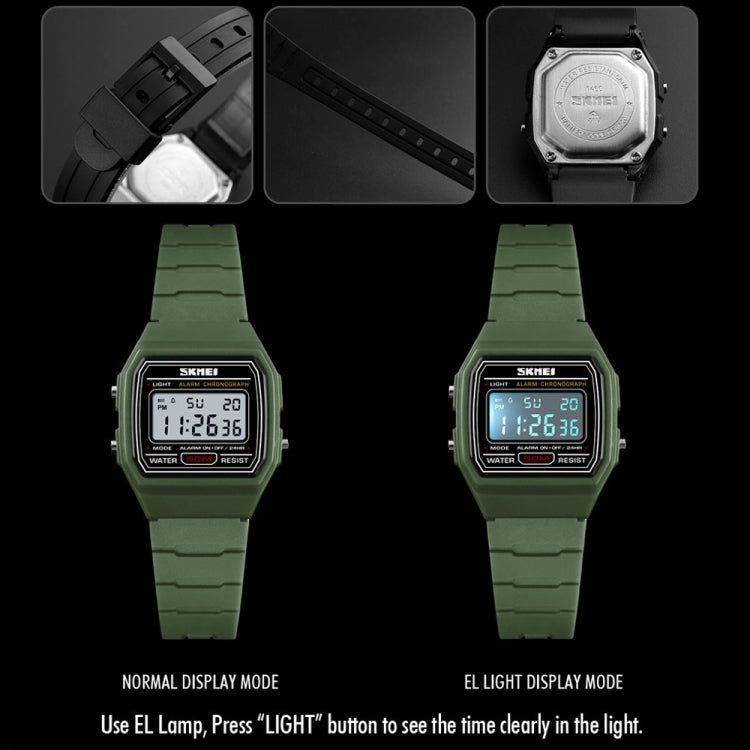 SKMEI 1460 Children Luminous Multifunctional Waterproof Thin Sports Watch(Black)
