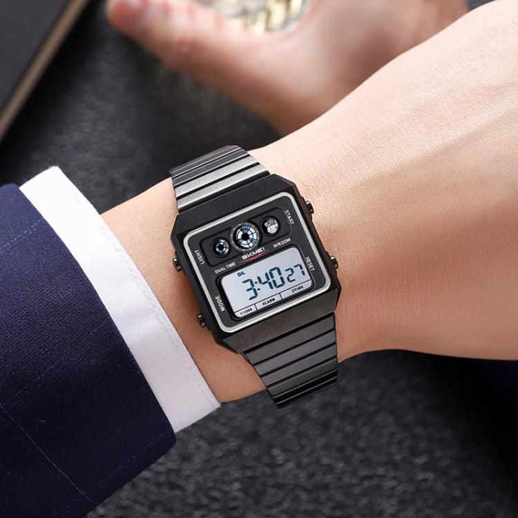 skmei-2450-men-business-multifunctional-watch-casual-waterproof-square-electronic-watchblack