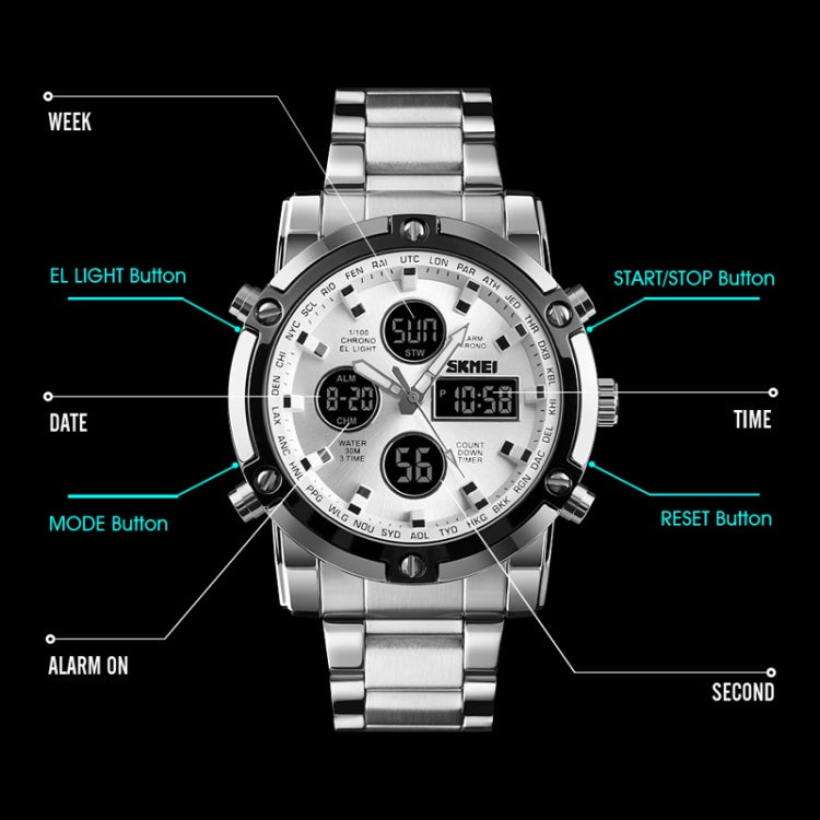 skmei-1389-multifunctional-men-business-digital-watch-30m-waterproof-large-dial-wrist-watch-with-stainless-steel-watchband-silver