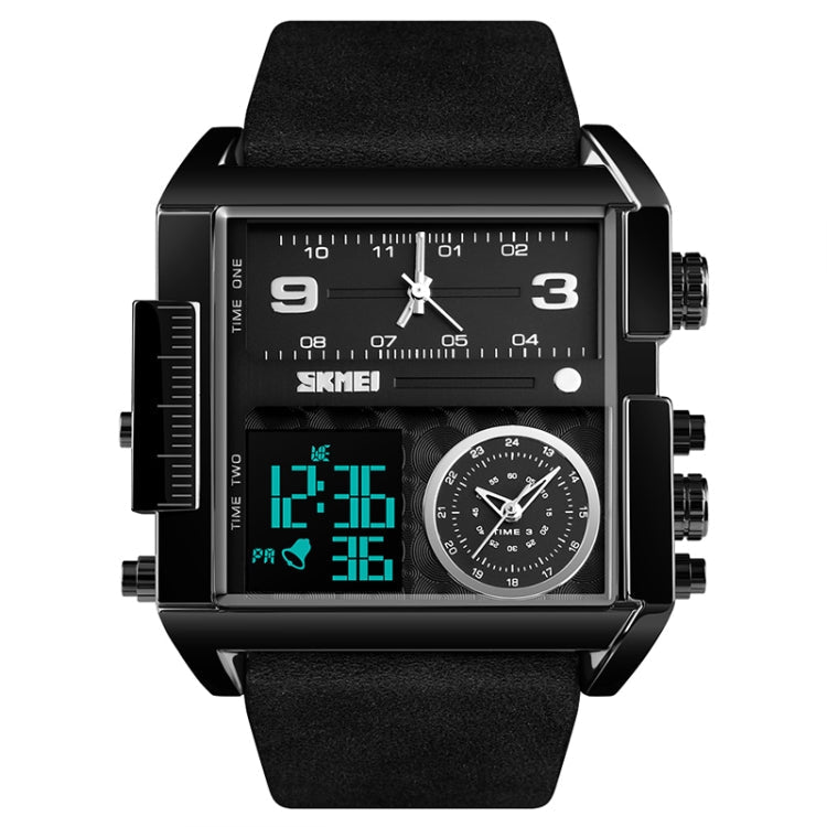skmei-1391-multifunctional-men-business-digital-watch-30m-waterproof-square-dial-wrist-watch-with-leather-watchbandblack