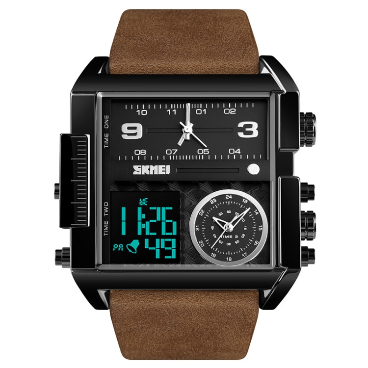 skmei-1391-multifunctional-men-business-digital-watch-30m-waterproof-square-dial-wrist-watch-with-leather-watchbandblack-coffee