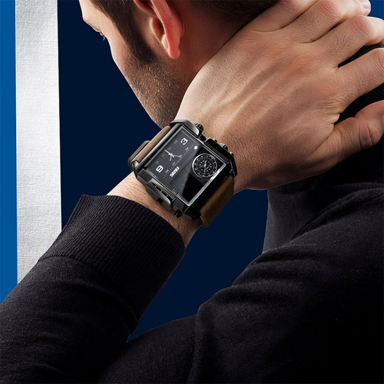 skmei-1391-multifunctional-men-business-digital-watch-30m-waterproof-square-dial-wrist-watch-with-leather-watchbandgold