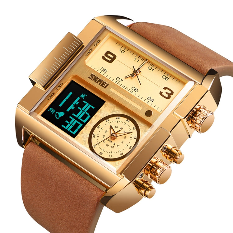 skmei-1391-multifunctional-men-business-digital-watch-30m-waterproof-square-dial-wrist-watch-with-leather-watchbandgold