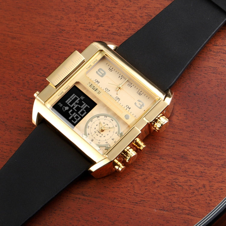 skmei-1391-multifunctional-men-business-digital-watch-30m-waterproof-square-dial-wrist-watch-with-leather-watchbandgold
