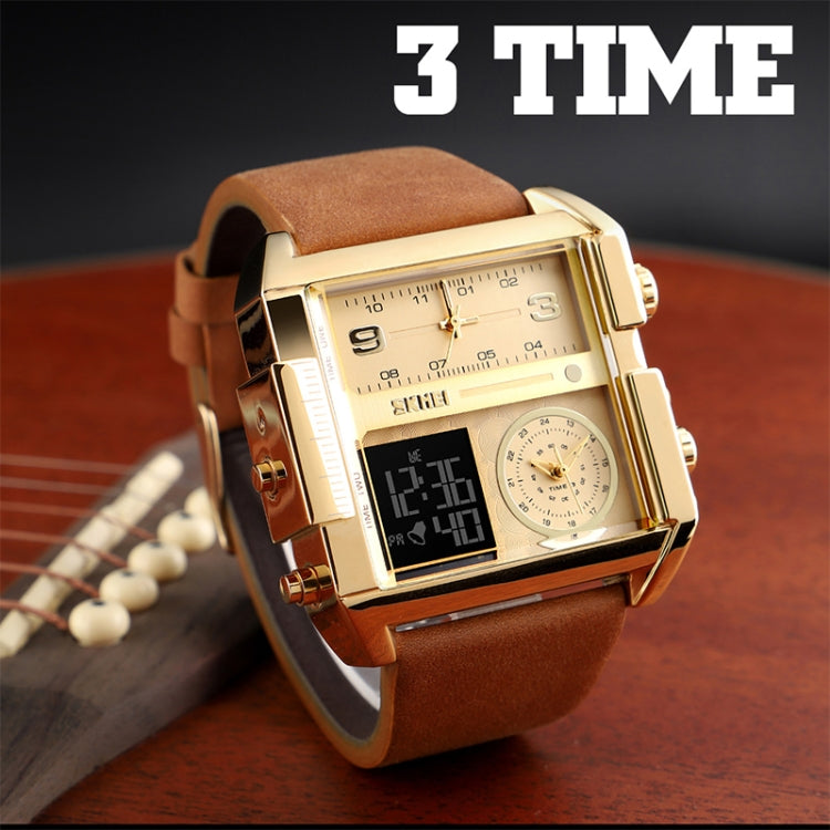 skmei-1391-multifunctional-men-business-digital-watch-30m-waterproof-square-dial-wrist-watch-with-leather-watchbandrose-gold