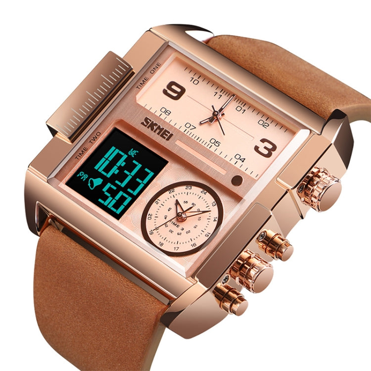skmei-1391-multifunctional-men-business-digital-watch-30m-waterproof-square-dial-wrist-watch-with-leather-watchbandbrown